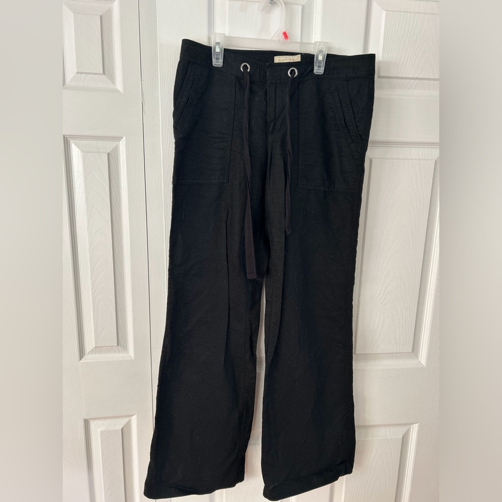 Banana Republic drawstring black wide leg pants